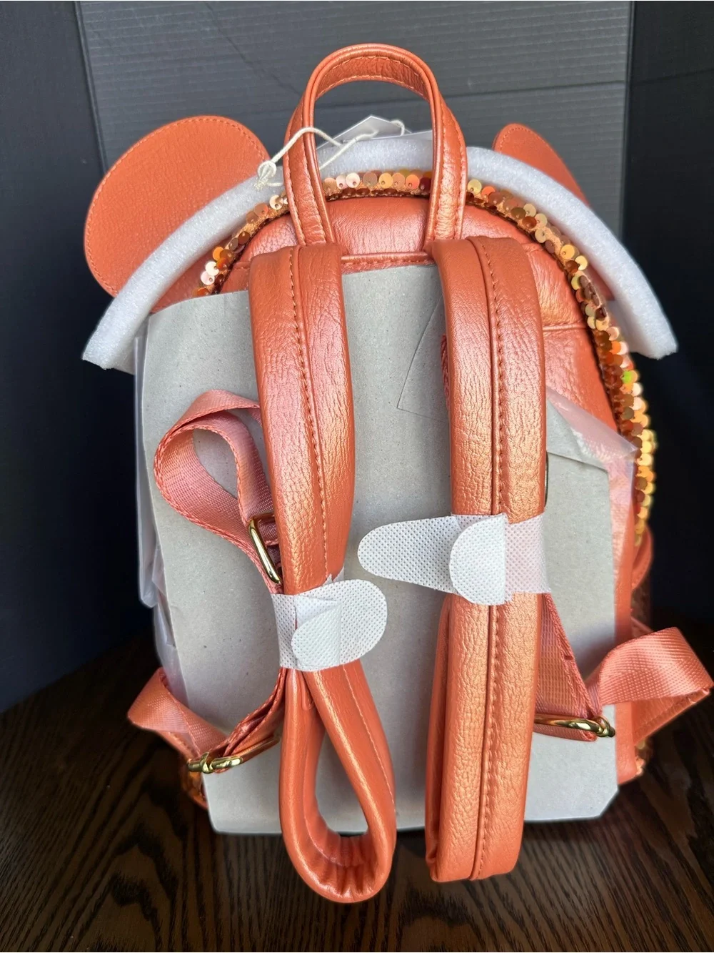 Disney Orange Sequin Mini Backpack with Bow and Ears